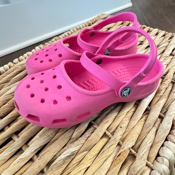 Crocs Shayna Mary Jane Pink Slip On Clogs Youth 3 Women's 5 Casual Shoe - Picture 1 of 5